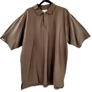 Vintage Tehāma Brown Clint 100% Mercerized Cotton Golf Shirt Short-Sleeved Sz L